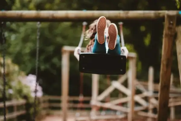 High swinging can be dangerous on a swing set